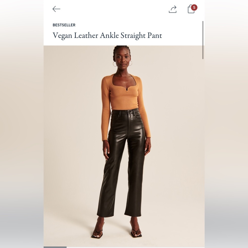 Abercrombie Vegan Leather Straight Leg Pants